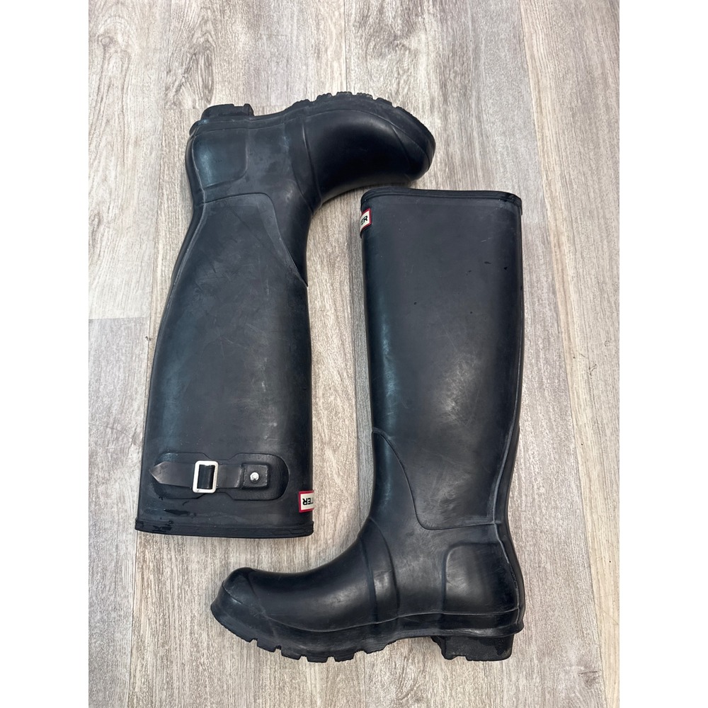 Hunter Original Tall Black Matte Rain Boots Womens Size 8 Women's
